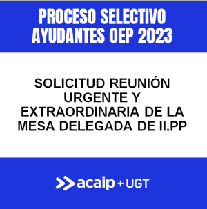Solicitud reuni&oacute;n extraordinaria mesa delegada II.PP