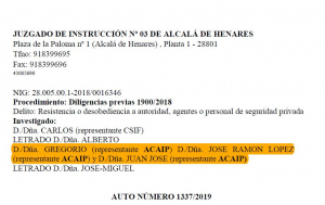 Sobreseimiento y archivo diligencias contra representantes de Acaip
