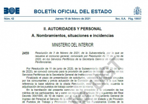 Publicado BOE resoluci&oacute;n concurso traslados