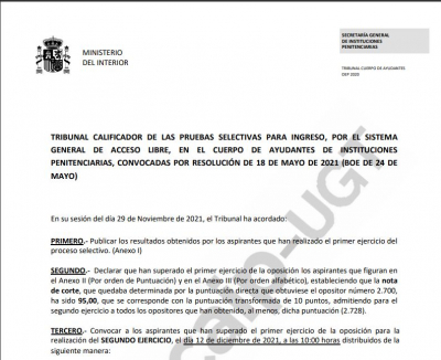 Segundo examen C. Ayudantes acceso libre OEP 2020