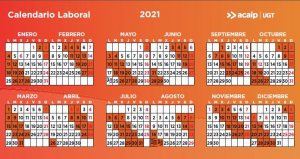 Calendarios laborales 2021