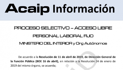 Procesos selectivos personal laboral ministerio del Interior y Defensa