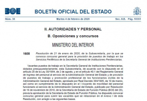 Convocatoria concurso traslados cuerpo sanidad penitenciaria