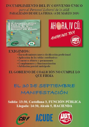 Manifestaciones incumplimiento IV convenio laborales