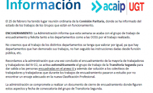 Comunicado reunion comisi&oacute;n paritaria personal laboral