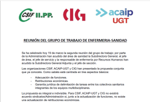 Comunicado reuni&oacute;n Grupo Trabajo Sanidad Penitenciaria
