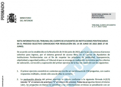 Instrucciones y criterios primer examen Ayudantes OEP 2021-2022