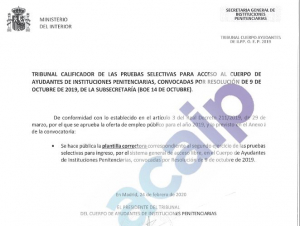 Plantilla correctora segunda examen ayudantes OEP 2019