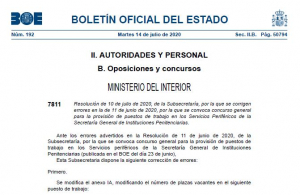 Nuevo plazo solicitud concurso de traslados niveles 15 al 22