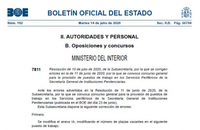 Nuevo plazo solicitud concurso de traslados niveles 15 al 22