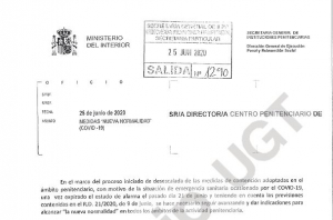 Medidas "nueva normalidad" en prisiones