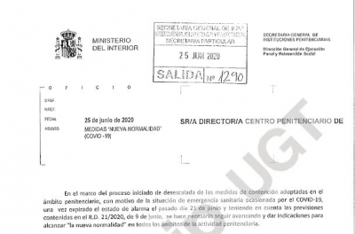 Medidas "nueva normalidad" en prisiones