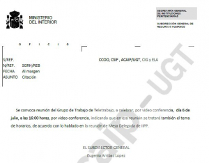 Convocatoria grupo de trabajo de "Teletrabajo"