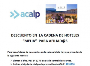 Promoci&oacute;n descuento cadena hoteles Meli&aacute;