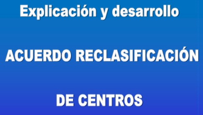 Explicaci&oacute;n ACUERDO RECLASIFICACI&Oacute;N DE CENTROS