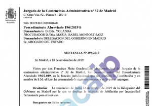 Estimado recurso contencioso por incapacidad permantente absoluta.