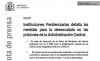 Nota de prensa de la SGIIPP sobre desescalada en prisiones.
