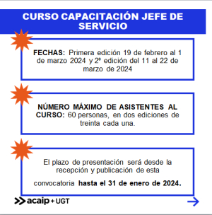 Convocatoria curso capacitaci&oacute;n Jefe de Servicio