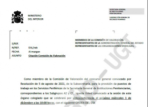 Convocatoria comisi&oacute;n valoraci&oacute;n concurso traslados