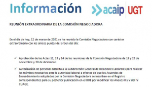 P.Laboral.- Comunicado reuni&oacute;n extraordinaria
