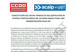 Comunicado Grupo Trabajo Clasificaci&oacute;n de centros