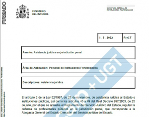 Instrucci&oacute;n asistencia jur&iacute;dica personal instituciones penitenciarias