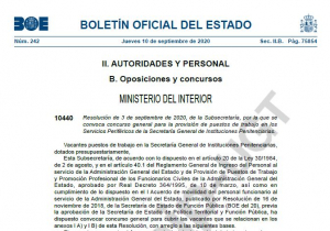 Convocatoria concurso traslados Cuerpo T&eacute;cnico II.PP