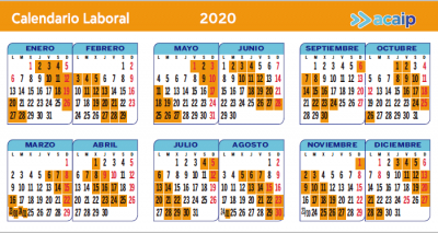 Calendarios laborales 2020