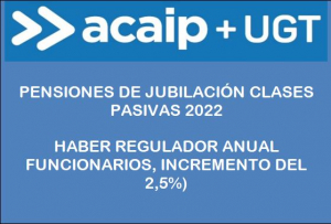 Pensiones de Clases Pasivas para el a&ntilde;o 2022