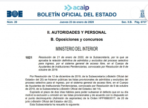 Admitidos-excluidos Ayudantes. lugar de examen