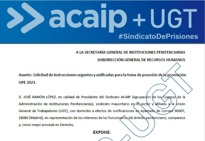Queja ante la toma de posesión inminente Ayudantes OEP 2023