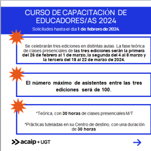 Convocatoria curso de capacitacion de educador@s 2024