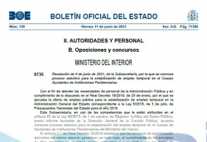 Convocatoria proceso estabilizaci&oacute;n Cuerpo Ayudantes