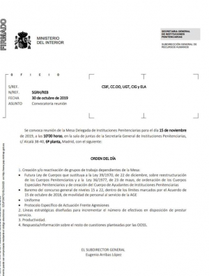 Convocatoria mesa delegada de II.PP