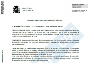 Convocados cursos: Contratos, Protecci&oacute;n datos y regimen jur&iacute;dico