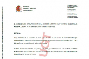 P. Laboral.- Acuerdos de estabilizaci&oacute;n y Encuadramiento