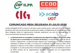 Comunicado reunion mesa delegada (1 de julio)