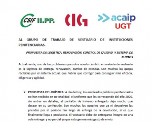 Propuesta de log&iacute;stica, renovaci&oacute;n, sistema puntos de vestuario