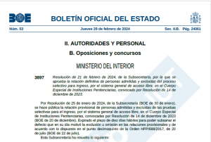 C. Especial y T&eacute;cnico OEP 2023 libre e interna  distribuci&oacute;n aulas