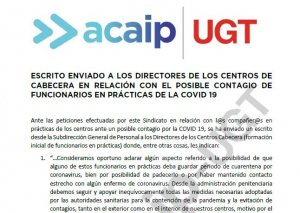 Comunicado posible contagio funcionari@s pr&aacute;cticas OEP 2019 por Covid19