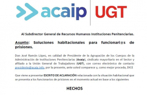 Acaip solicita soluciones habitacionales a los funcinari@s de prisiones