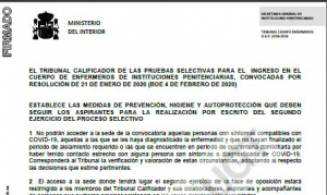 Convocatoria segundo examen enfermer@s II.PP