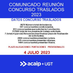 Comunicado reuni&oacute;n concurso traslados 2023