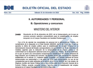 Convocatoria proceso estabilizacion facultativos II.PP
