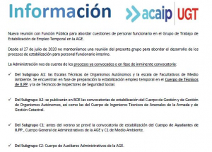P. Laboral.- Grupo de Trabajo de Estabilizaci&oacute;n y Empleo Temporal del la AGE.