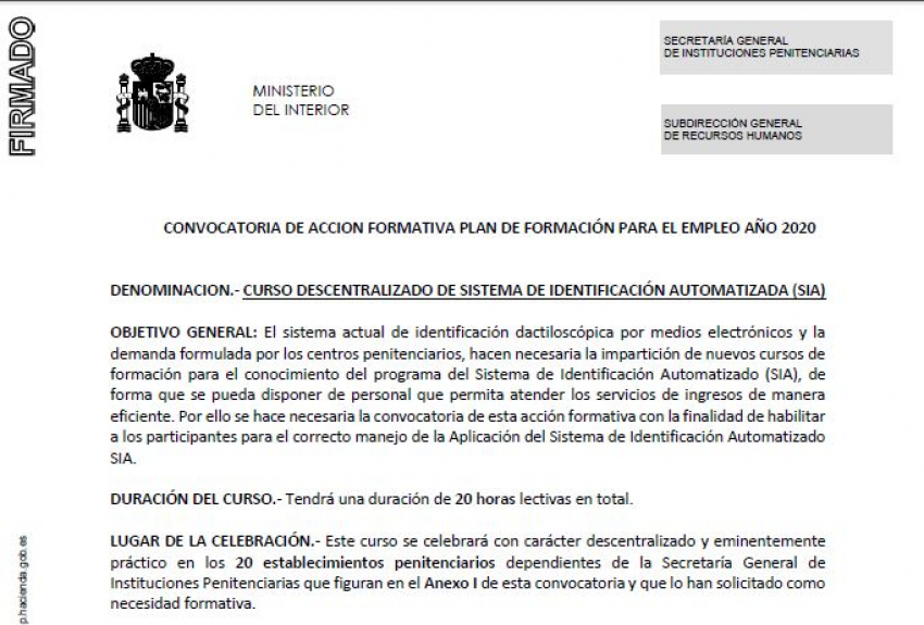 Curso descentralizado SIA