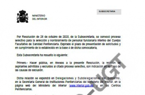 Resoluci&oacute;n admitidos-excluidos facultativos interinos II.PP