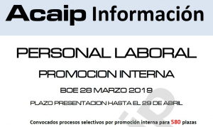 Convocados procesos promoci&oacute;n interna personal laboral