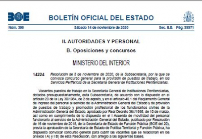 Convocado concurso traslados facultativos II.PP