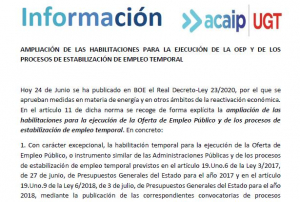 P.Laboral.- AMPLIACI&Oacute;N  EJECUCI&Oacute;N OEP Y  PROCESOS  ESTABILIZACI&Oacute;N DE EMPLEO TEMPORAL